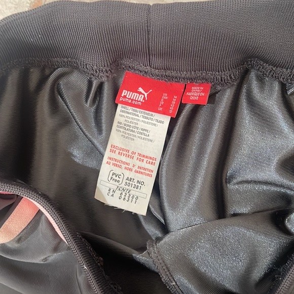 Puma joggers sweat pants jacket tops Set size Small gray pink very classy Rare - Picture 9 of 10